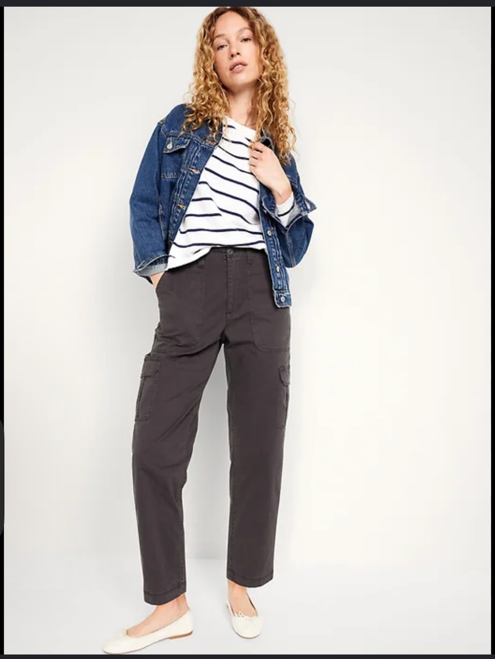 Old Navy Women's Cargo Chino Pants - Charcoal